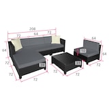 thumbnail of tectake Conjunto de descanso de ratán con estructura de aluminio, incluyendo fundas en 2 colores  Negro