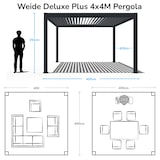 thumbnail of Weide E-Deluxe Plus | elektrische Pergola mit LED | Voll Aluminium | 4 x 4 M | motorisiertes Lamellendach anthrazit