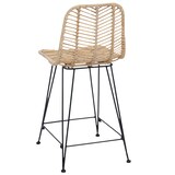 thumbnail of vidaXL Barstuhl 2 pcs Natur 44,5 x 54,5 x 97,5 cm Rattan und Eisen