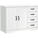 thumbnail of Sideboard MDF Weiß 105x40x76 cm mit 4 Schubladen, verstellbarem Einlegeboden und Kippschutz