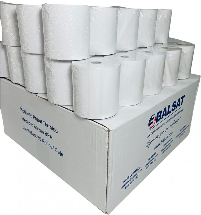 BALSAT Rollo Ticket 80x80 Térmico SIN BPA (MK), 16 Rollos | Makro