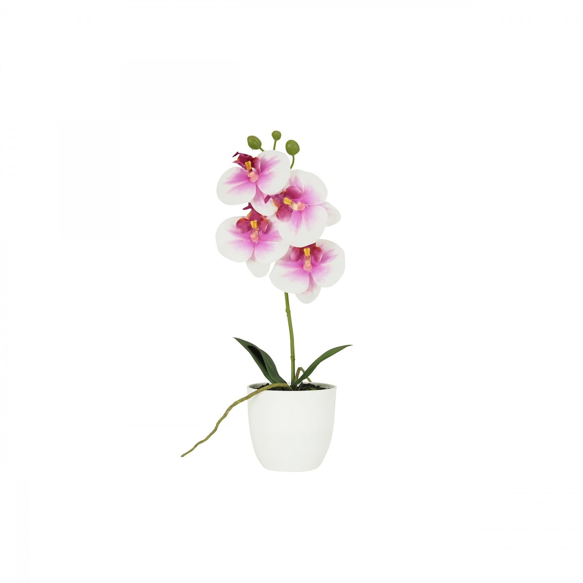 LIGNE DÉCO Orchidée artificielle blanc-fuchsia 35cm