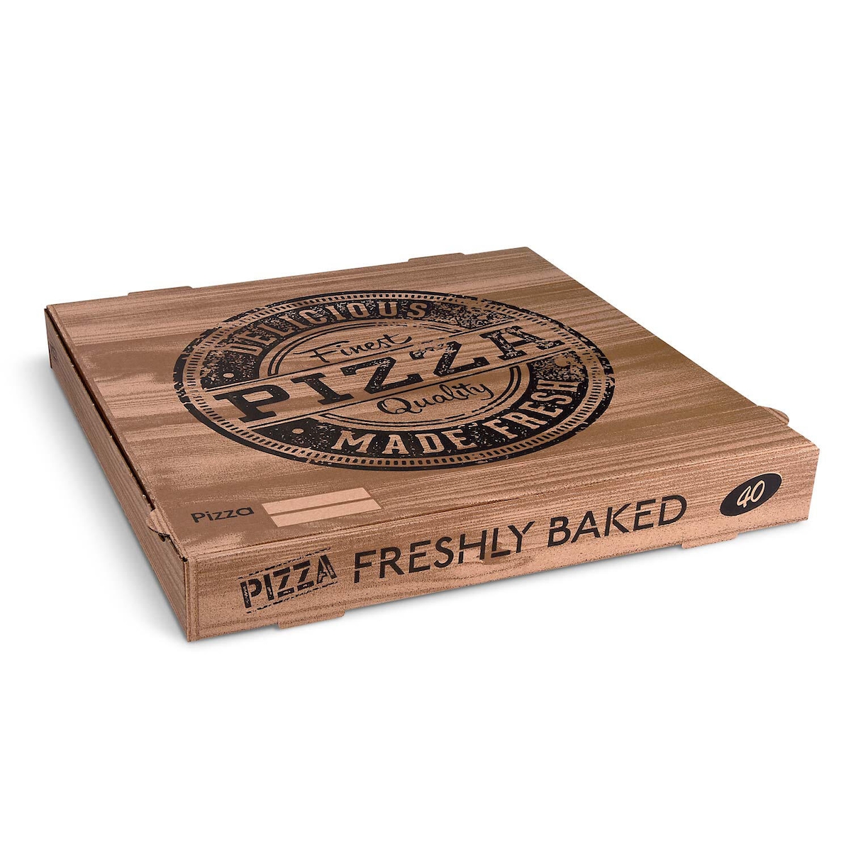 100x Pizzakarton aus Mikrowellpappe mit neutralem Motiv 33 x 33 x 4 cm