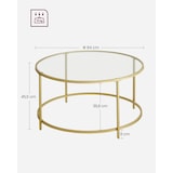 thumbnail of Helloshop26 - Mesa de centro redonda com tampo de vidro temperado 84 x 84 x 45,5 cm estrutura de metal dourado mesa de 12_0007458