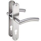 thumbnail of Langschild Drückergarnitur Edelstahl gebürstet ELLA PZ - Profizylinder Türbeschlag für Innentüren