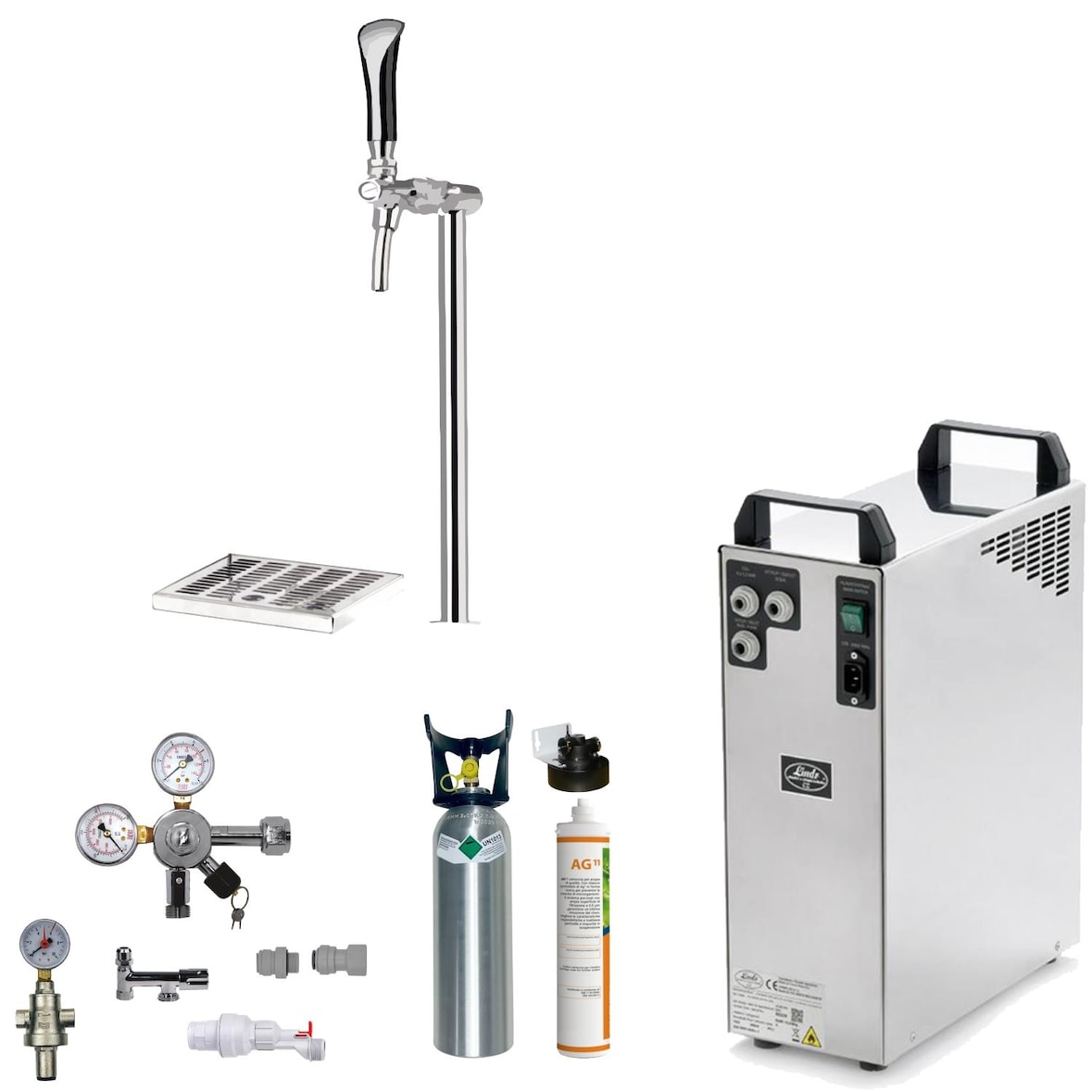 Tafelwasseranlage BieTal® Set Schanksäule ONE TWA-200 ohne Kühlung mit Filter