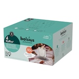 thumbnail of Bolsius confezione 4 bicchieri 11,1cm hx9,6cm Ø trasparenti+StylEco ricarica in cera bianca,Tempo di bruciatura singola candela: 50 ore