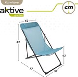 thumbnail of Silla tumbona plegable de jardín multiposición azul con asa Aktive