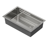 thumbnail of Gasfrit – Keukenspoelbak met sifon voor werkblad in roestvrij staal, grijs, 1 spoelbak 70 x 44 x 21 cm