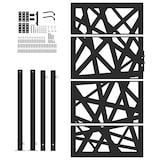 thumbnail of vidaXL Gartentor Schwarz 105x180 cm Stahl Lichtdesign