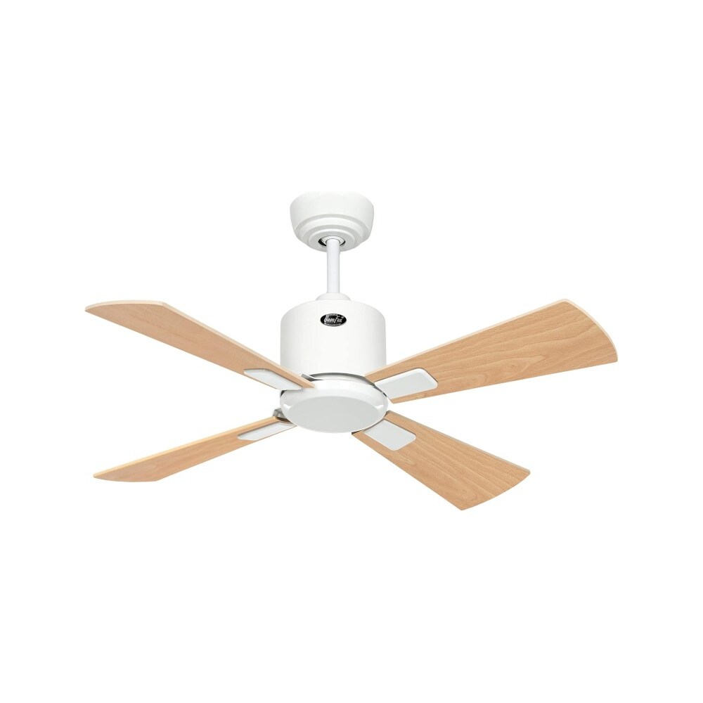 eco neo III 92, wlan-ventilator ohne licht, weißes gehäuse, flügel aus ahorn und buche, casafan