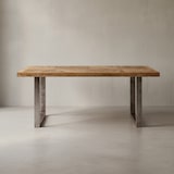 thumbnail of Esstisch Mango Massivholz Esszimmertisch 180x76,5 x90 cm, Küchentisch Loft Natur, Holztisch Massiv mit Metallgestell, Industrial