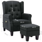 thumbnail of vidaXL Massagesessel mit Hocker Dunkelgrau Stoff