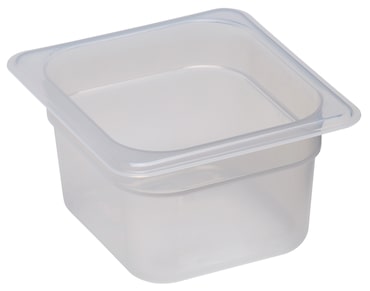 CAMBRO - 64PP-190/6 - Recipiente GN 1/6 1,5 L - 16,2 x 17,6 x 10 cm (tampa não incluída) - Branco translúcido - Caixa com 6 unidades.