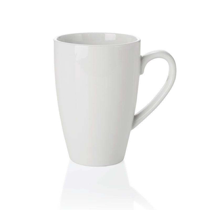 24x Becher Tasse, 450 ml, weiß, Porzellan, Kaffeetasse Konische Form