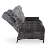 thumbnail of Gartenstuhl 2er-Set mit Relaxfunktion, mit Hocker, Braun/Dunkelgrau, inkl. Polster, 130 kg Belastbarkeit, pflegeleicht | Raburg Sophia