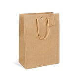 thumbnail of Classic bruine kraft luxe tas met koordhandvatten 25 + 13 x 33 cm per 150 - Gimex