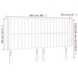 thumbnail of vidaXL Kopfteil mit Ohren Taupe 203x16x118/128 cm Stoff
