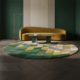 thumbnail of Luxus Handgetufteter Wollteppich `Derwent Hazel` in Grün-Multi. 160x160 cm | Kadima Design
