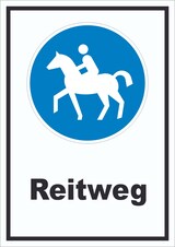 thumbnail of Schild Reitweg A0 Rückseite selbstklebend