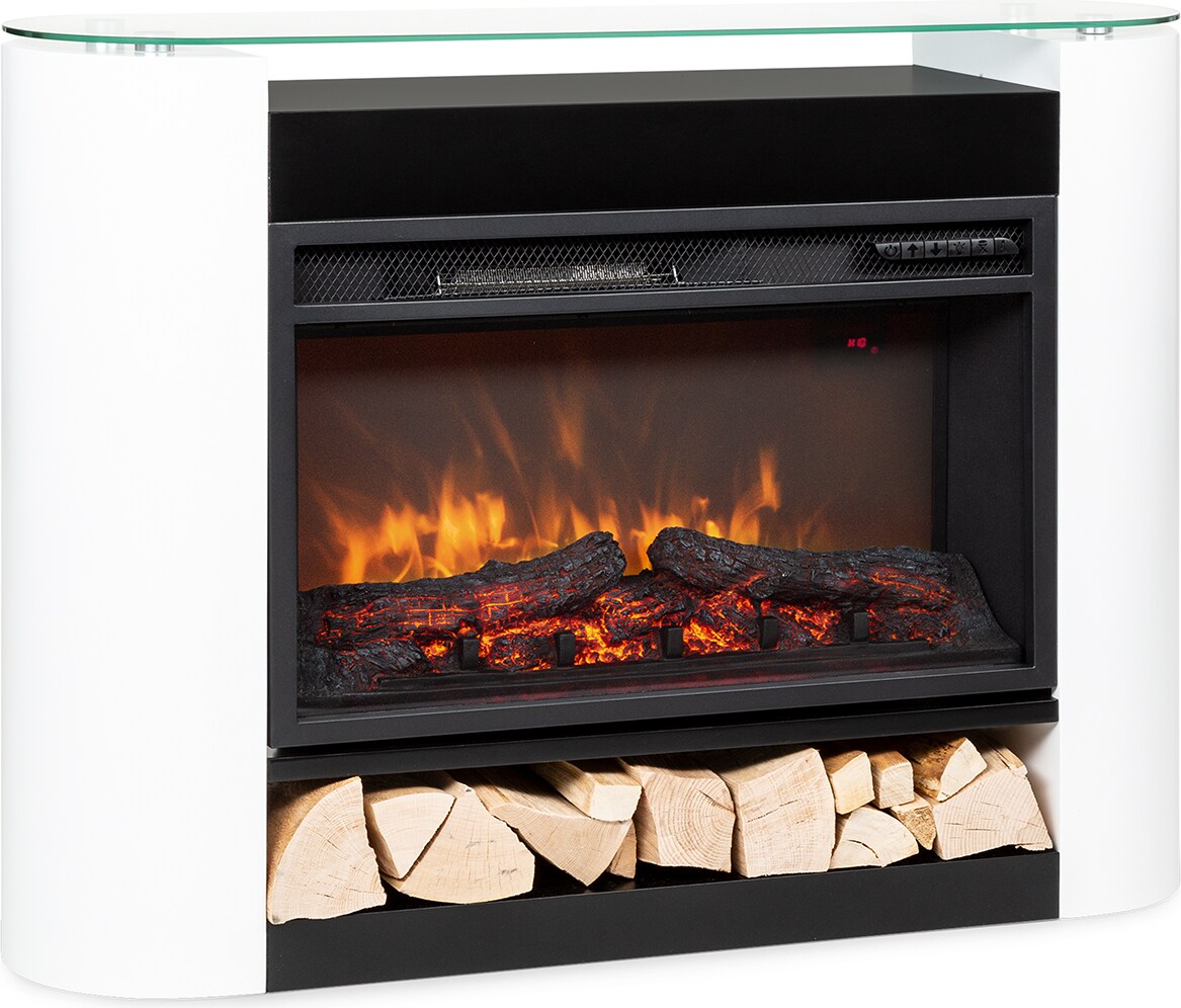 KlarsteinStudio 10 Arc  Elektrokamin 1800 W LED-Flammen Heizlüfter FernbedienungWeiß