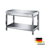 thumbnail of Edelstahl Arbeitstisch mit Grundboden Premium - alle Größen zur selbstmontage oder verschweißt: 150 x 70 cm / mit Aufkantung / selbstmontage