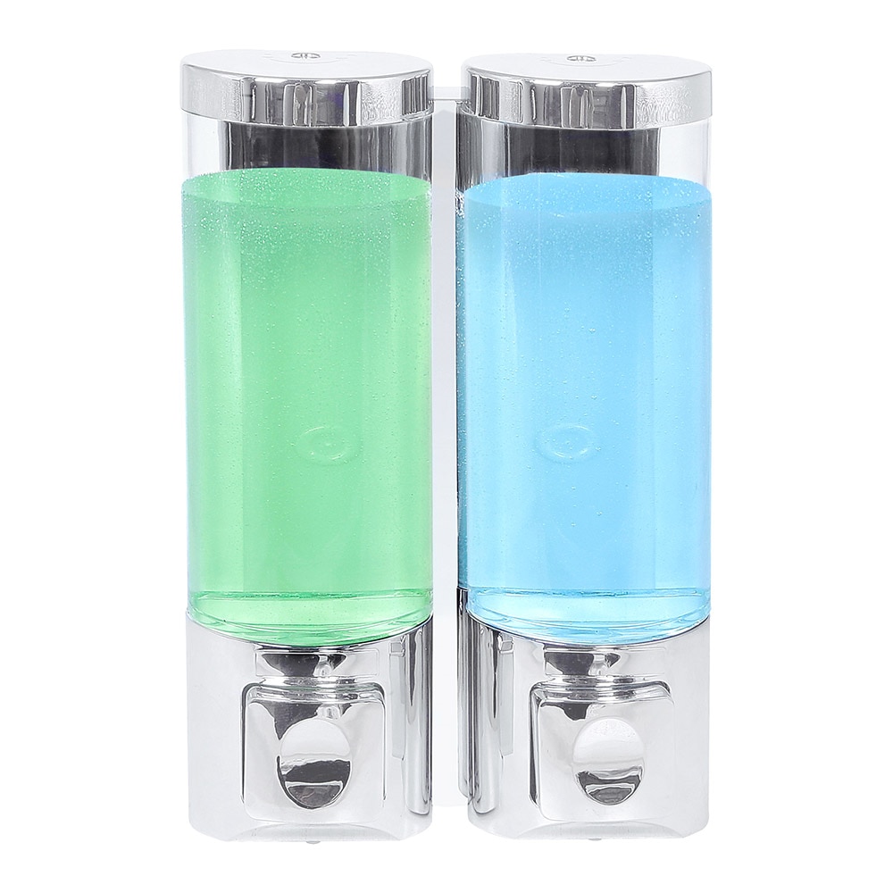 Dispensador jabón de pared blanco 2x400ml blanco ABS