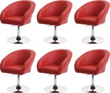 thumbnail of 6er-Set Esszimmerstuhl gepolstert | HxBxT 90x59x60cm | Sitzhöhe 45cm | drehbar höhenverstellbar | Kunstleder Rot | Küchenstuhl Drehstuhl Loungesessel