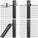 thumbnail of vidaXL Zaunpfosten Grau 10 x 0,8 m (19 x 19 mm Maschen) Stahl und PVC