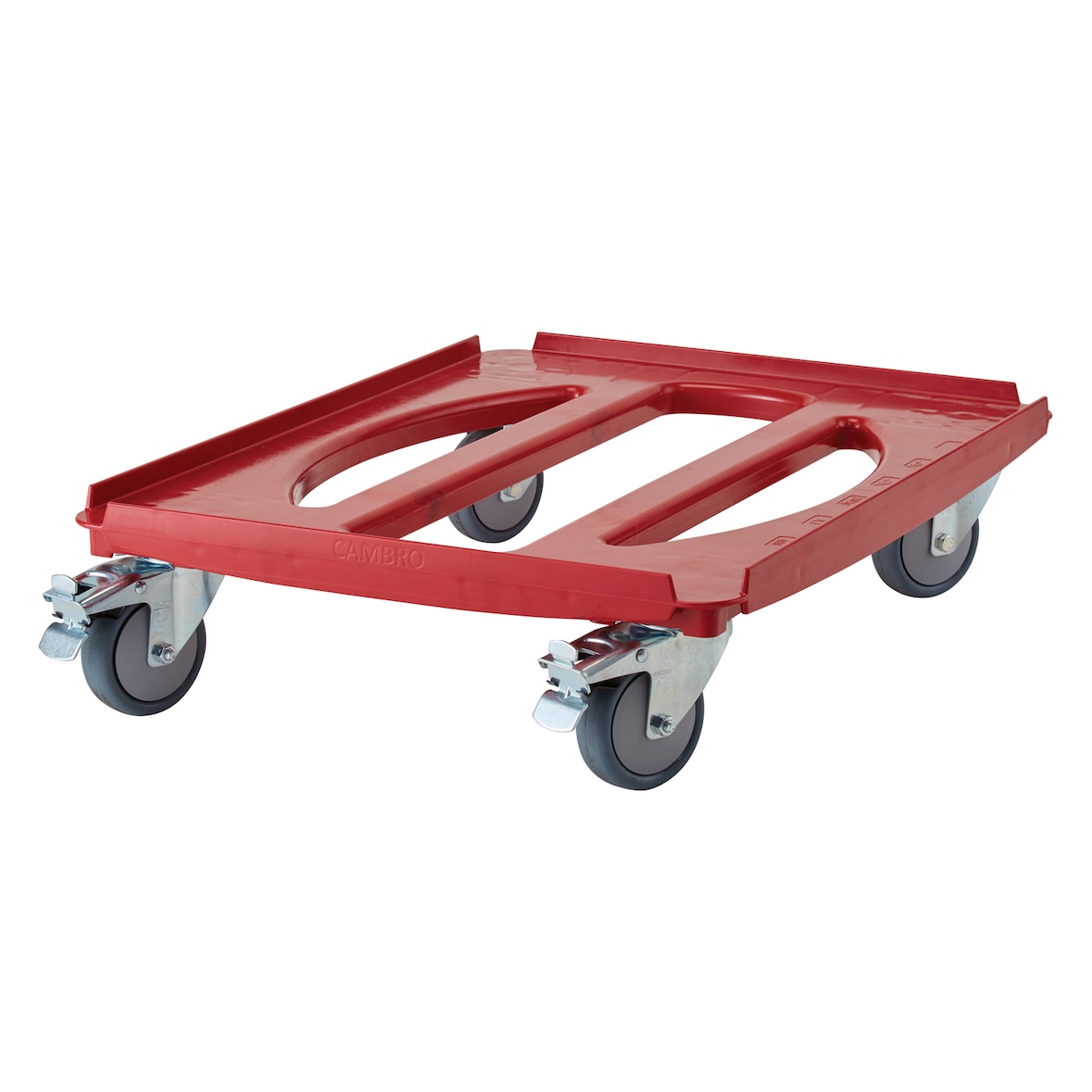 CAMBRO - CD4060EPP-158 - Carro Camdolly para Cam GoBoxes 40x60 con 4 ruedas giratorias y 2 con frenos - 71 x 51 x 16 cm - Rojo ardiente