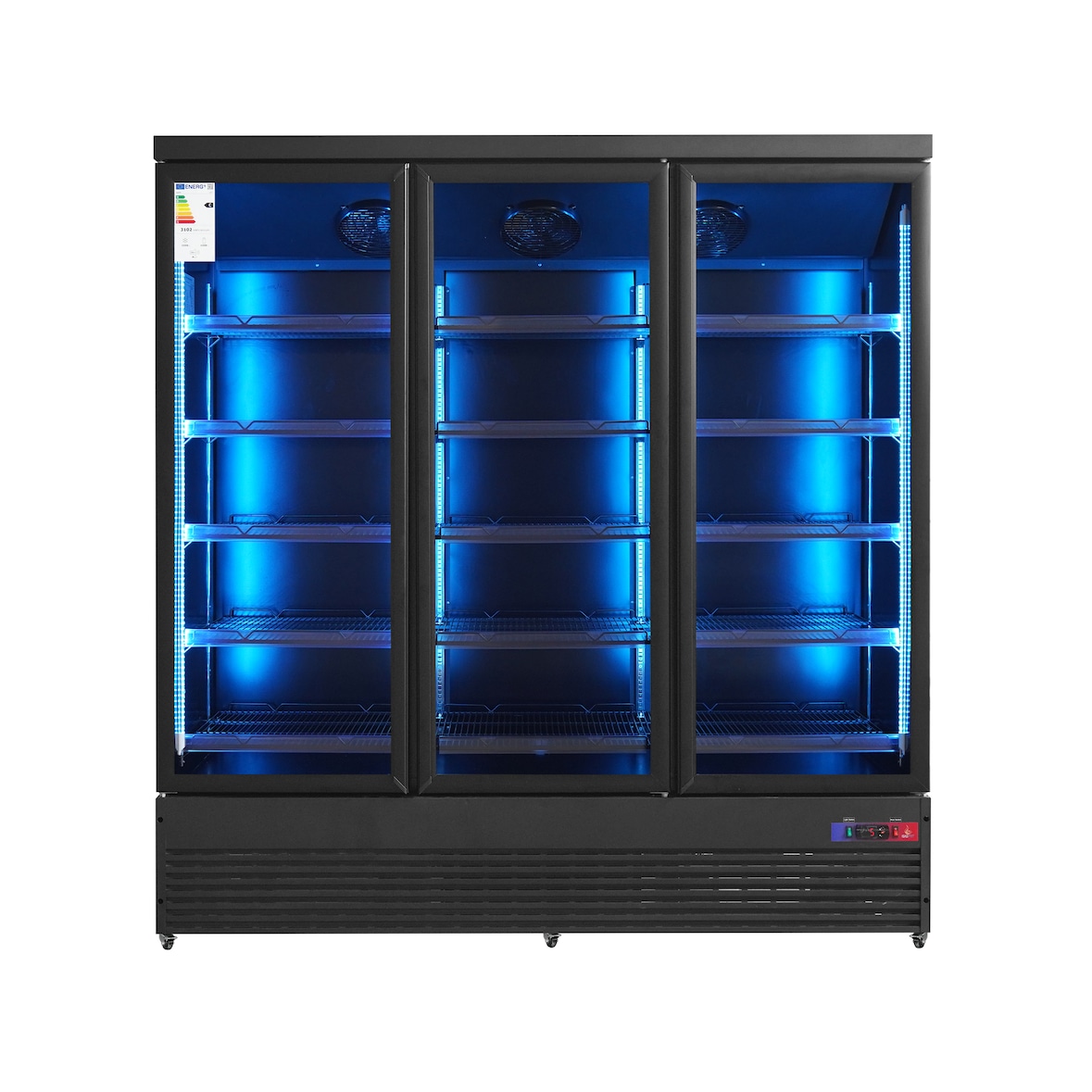 Gasfrit - Armario expositor para bebidas refrigerado 3 puertas 1880 x 710 x 2090 mm 1800 litros  refrigeración ventilada Luz led colorida