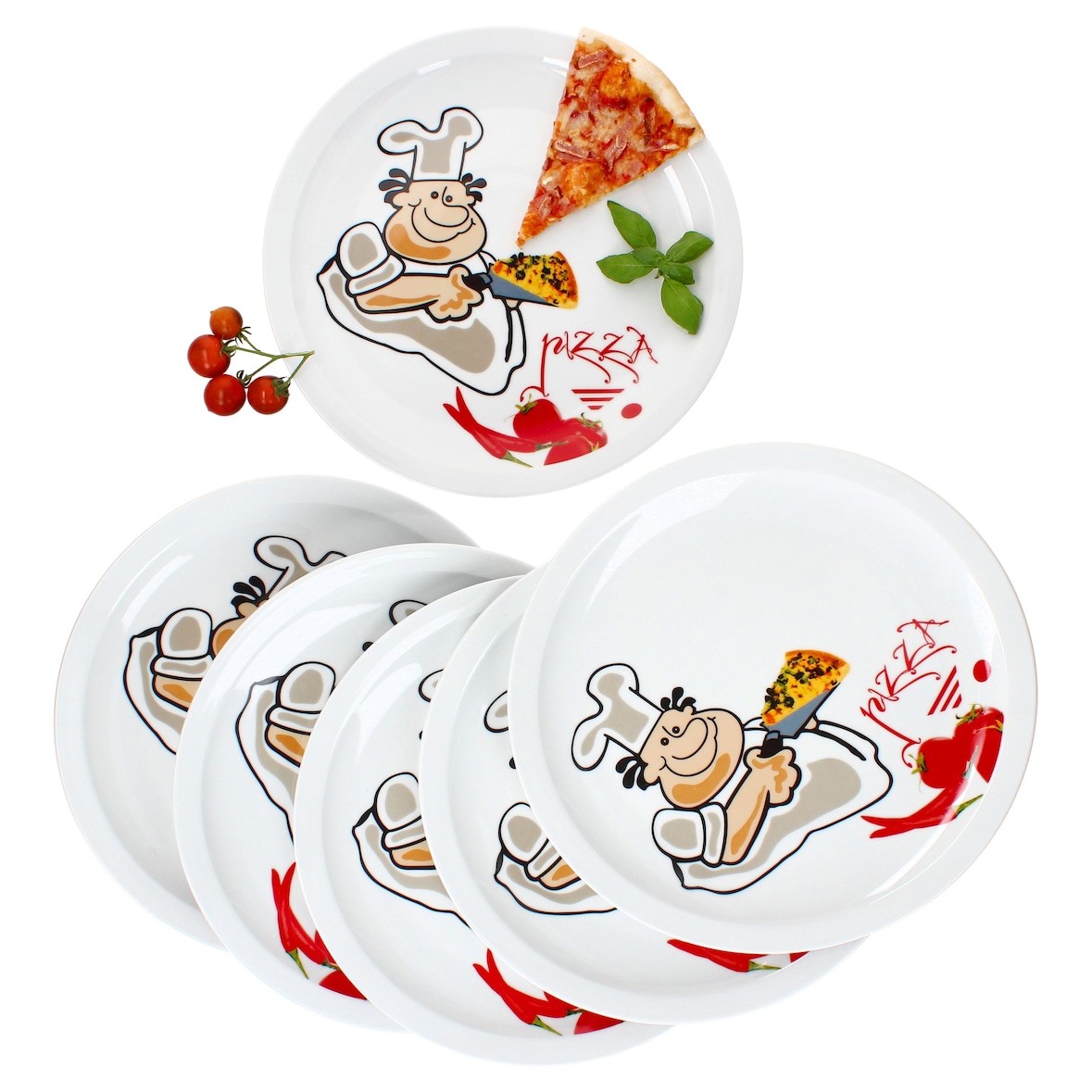 6er Set Alberto Pizzateller Ø30,5cm 6 Personen XL-Teller Platte groß Pizzabäcker