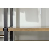 thumbnail of Möbilia Regal schmal mit 6 Böden | MDF furniert | Gestell Metall | B 42,5 x T 30 x H 210 cm | natur-schwarz | 12020045 | Serie REGAL