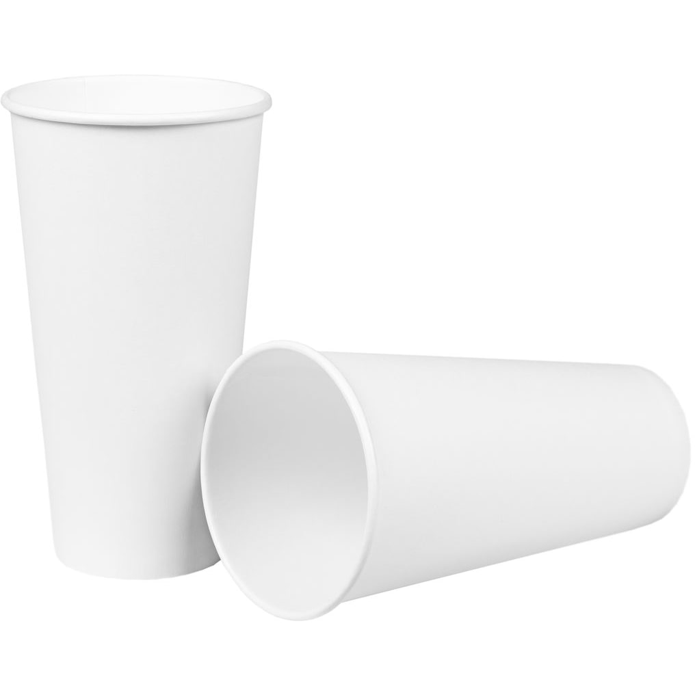 500 Pappbecher, weiß, 0,5l, ca. 340g/m², mit PE-Beschichtung Einweg Becher