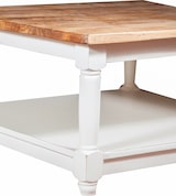thumbnail of BISCOTTINI Rustikaler couchtisch aus massivem lindenholz mit weißer platte, natürliches finish, made in italy 90x90x45 cm