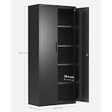 thumbnail of Aktenschrank aus Stahl 180 x 80 x 40 cm, 5 Ebenen, Mehrzweckschrank,  aus Pulverbeschichteter Stahl, Werkzeugschrank, verstellbare Ablagen, schwarz