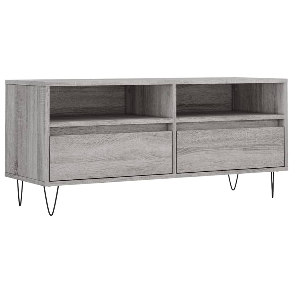 Helloshop26 - Multimedia tv-meubel tv-plank tv-dressoir eetkamer woonkamer slaapkamer Sonoma 100 x 34,5 x 44,5 cm bewerkt hout 02_0028323