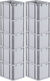 thumbnail of PROREGAL 10x Eurobox NextGen Grip | HxBxT 32x30x40cm | 30 Liter | Griffe geschlossen | Glatter Boden | Eurobehälter