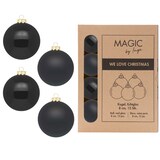 thumbnail of 12 Weihnachtskugeln 8cm Glas Christbaumkugeln Weihnachtsbaumkugeln Set schwarz