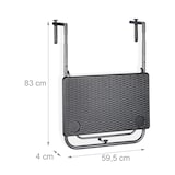 thumbnail of Relaxdays Balkonhängetisch klappbar, 3-fach höhenverstellbar, Rattan-Optik, wetterfest, Tisch BxT 59,5 x 36 cm, schwarz