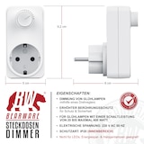 thumbnail of BEARWARE Steckdosendimmer mit Drehregler - von 20 bis 400 Watt - Universal Dimmer für die Steckdose - nur für Glühlampen - Helligkeitsregler