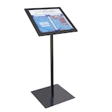 thumbnail of Danieli Store | Tablón de anuncios para exterior negro | Expositor Atril Porta Menú, puerta abatible y cerradura | Tablón para suelo tamaño 2xA4