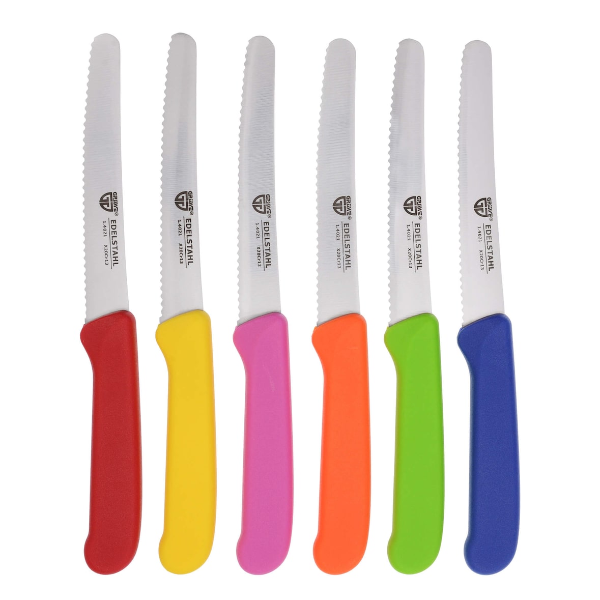 GRÄWE Tafel- Brötchenmesser / Frühstücksmesser 6 Stück bunt