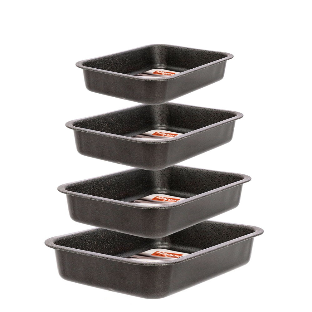 Mamù set van 4 lasagnevormen 20/25/30/35 cm, antiaanbaklaag, aluminium, PFOA-vrij, krasbestendig, gemaakt in Italië
