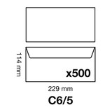 thumbnail of Clairefontaine 500x Umschläge haftklebend 114x229mm, 80g - Weiß 5949C