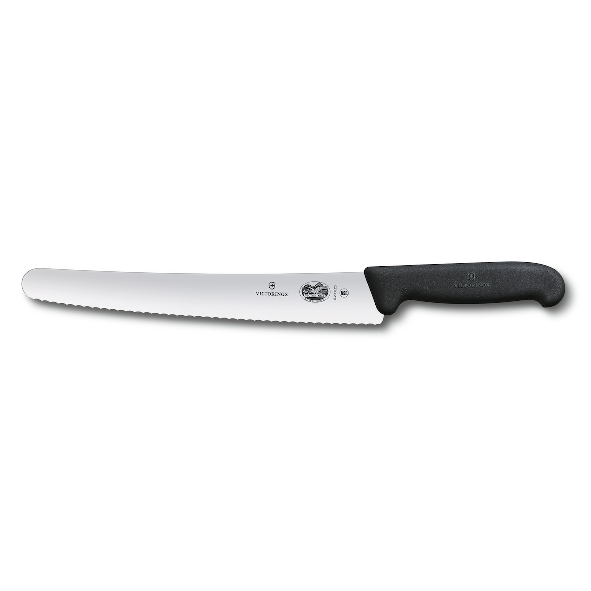Victorinox Konditormesser Fibrox 26cm, mit extra scharfem Wellenschliff, rutschfest