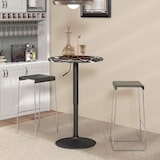thumbnail of Bartisch höhenverstellbar Schwarz 60x60x94 cm runder Bistrotisch in Marmoroptik mit Gaslift, melaminbeschichtete Tischplatte und Stahlsockel