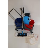 thumbnail of CleanSV® Wischset PE 40  - Reinigungswagen PE mit Presse, MopSet 40 cm: 3 Baumwollmop, Halter, Telskopstiehl