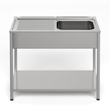 thumbnail of Gasfrit- Lavello sottobanco 1 vasca e 1 sgocciolatoio in acciaio inox industriale 800 x 500 x 850