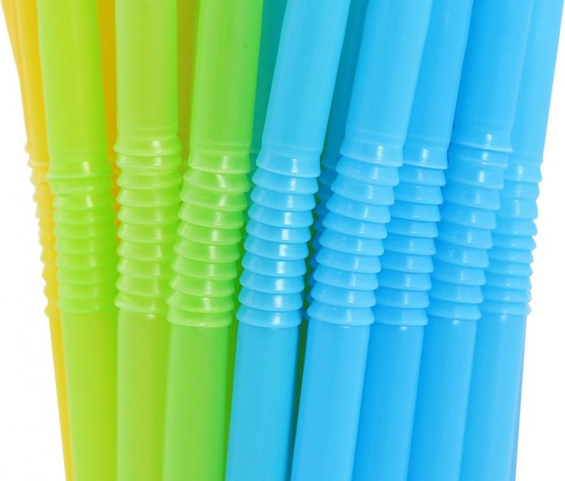 500 Mehrweg Plastik Trinkhalme / Strohhalme bunt flexibel 21 cm Ø 0,5 cm